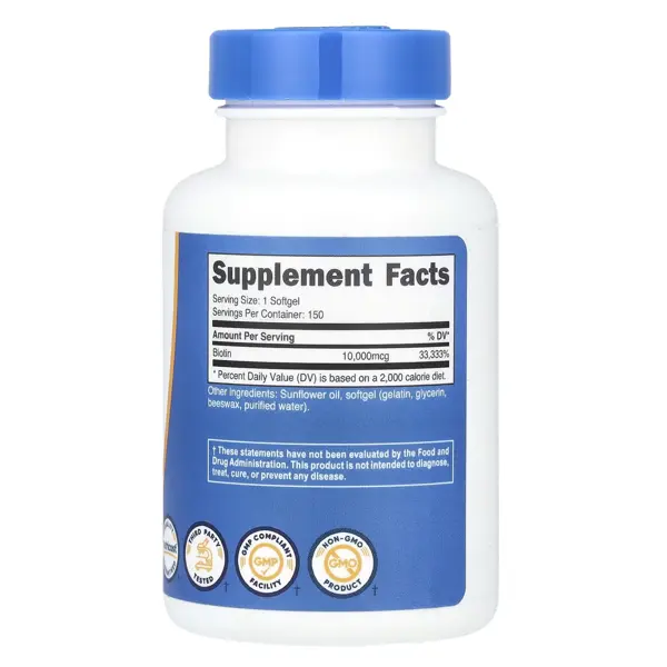 Nutricost Biotin Vitamin B7 10,000 mcg, Capsules
